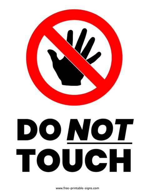 Printable Do Not Touch Sign