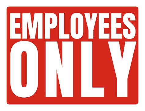 Printable Employees Only Sign