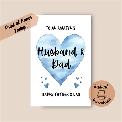 Printable Fathers Day Card For Husband