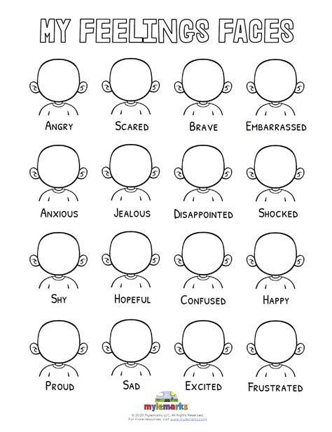 Printable Feelings Faces