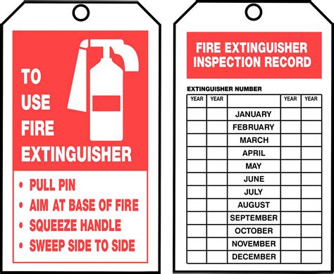 Printable Fire Extinguisher Inspection Tags