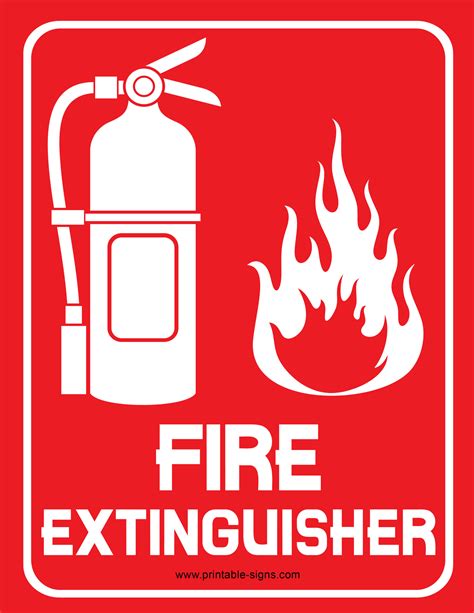 Printable Fire Extinguisher Sign