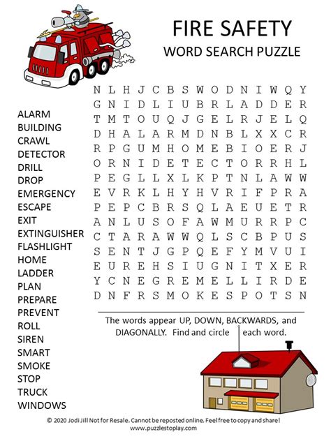Printable Fire Safety Worksheets