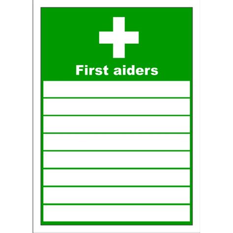 Printable First Aiders Sign