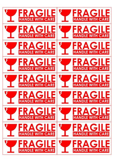 Printable Fragile Stickers
