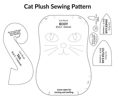 Printable Free Cat Sewing Pattern