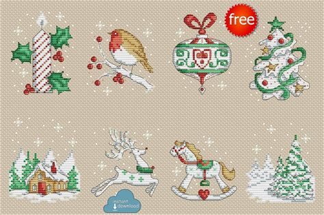 Printable Free Christmas Cross Stitch Patterns For Cards