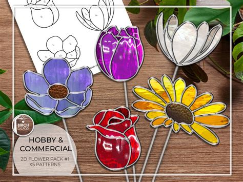 Printable Free Stained Glass Patterns Flowers