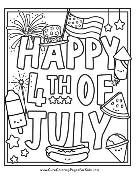 Printable Full Size 4th Of July Coloring Pages
