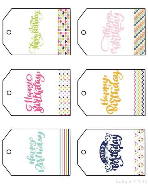 Printable Gift Tags For Birthday