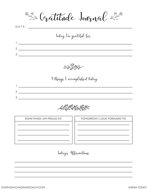 Printable Gratitude Journal Prompts