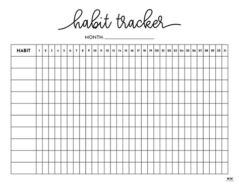 Printable Habit Tracker Free