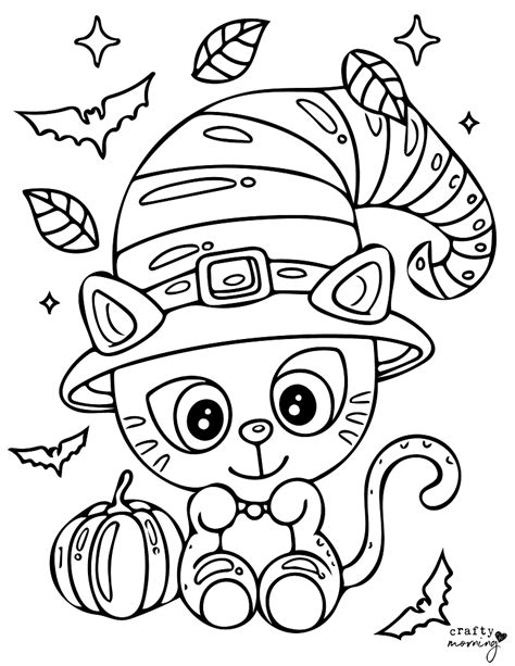 Printable Halloween Cat Coloring Pages