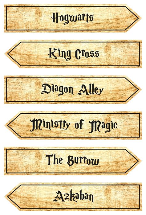 Printable Harry Potter Signs