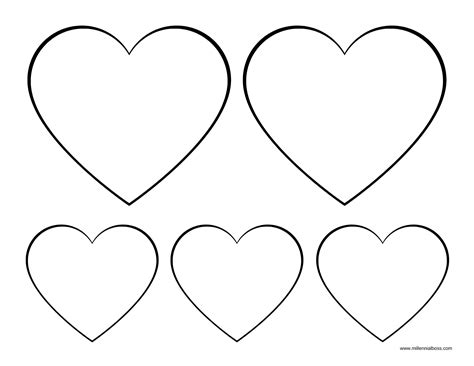 Printable Heart Templates Different Sizes