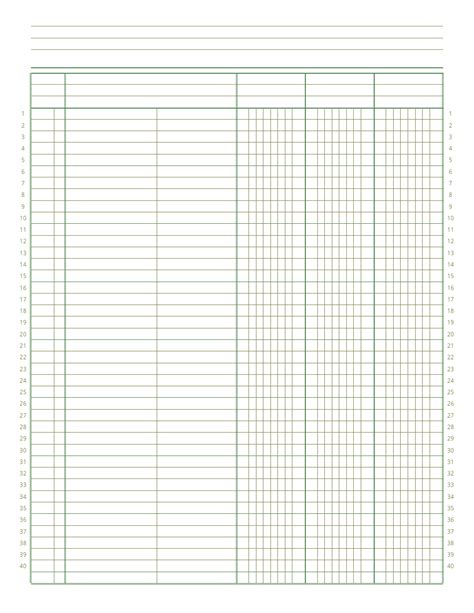 Printable Ledger Paper