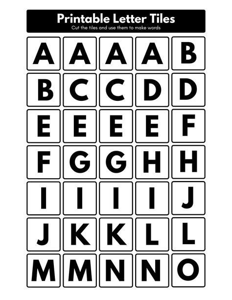 Printable Letter Tiles