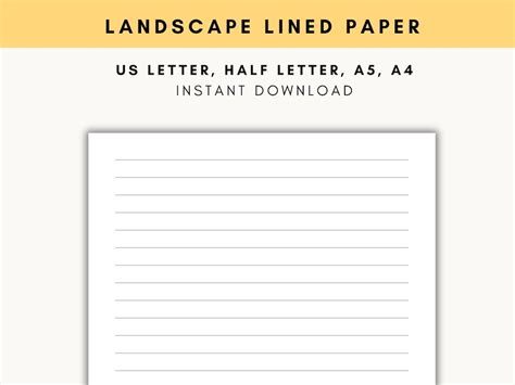 Printable Lined Paper Landscape