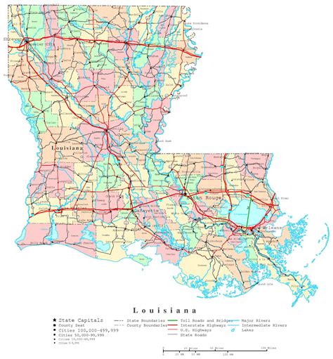 Printable Louisiana Map