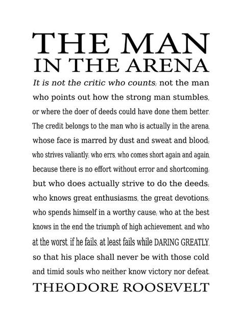Printable Man In The Arena Quote