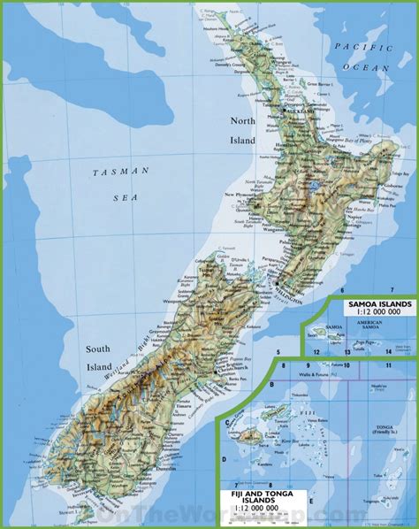 Printable Map New Zealand