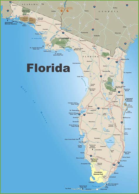 Printable Map Of Florida Cities