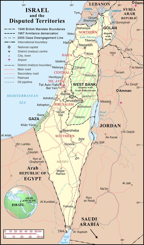 Printable Map Of Israel