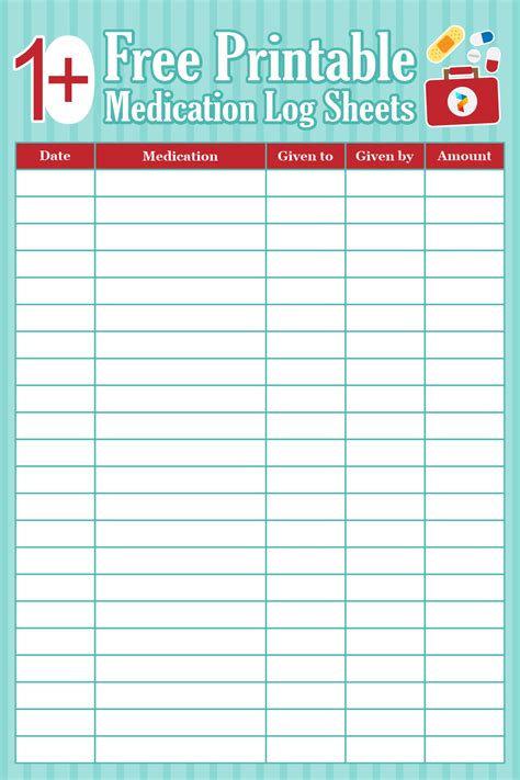 Printable Medication Log