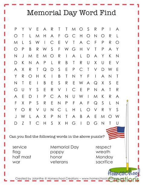 Printable Memorial Day Activity Sheets