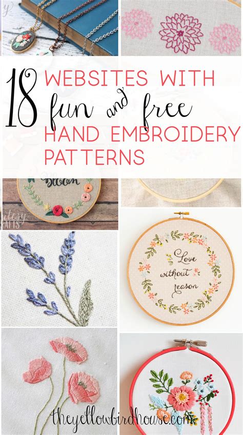 Printable Modern Hand Embroidery Patterns Free