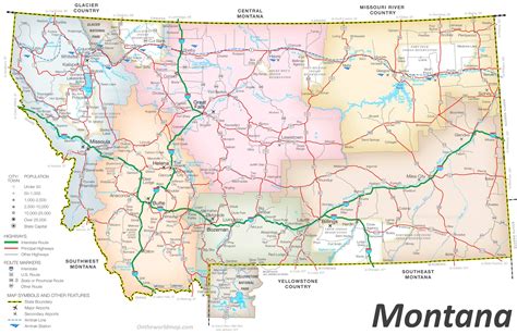 Printable Montana Road Map