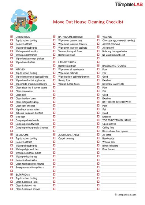 Printable Move Out Cleaning Checklist