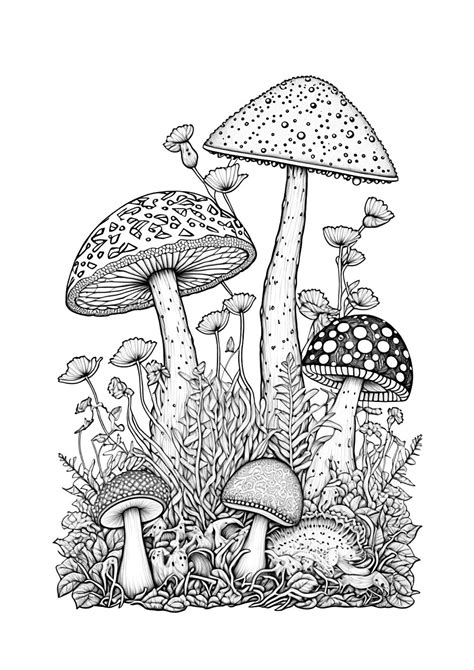 Printable Mushroom Coloring Pages For Adults