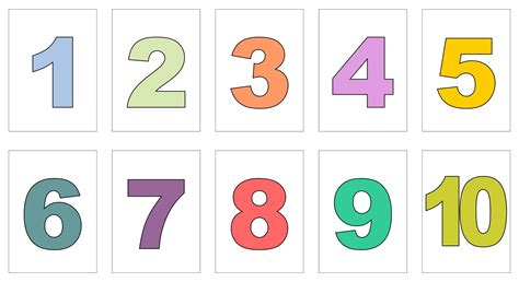 Printable Number Cards 1 10