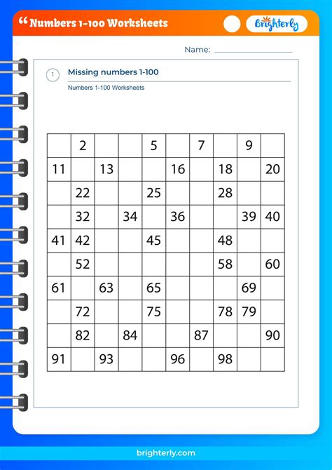 Printable Numbers Worksheets