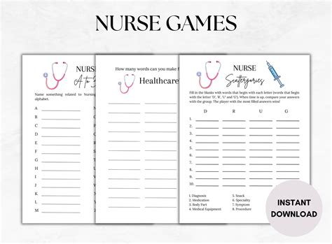 Printable Nurse Games
