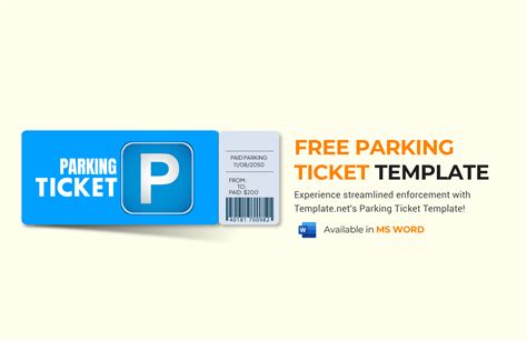 Printable Parking Ticket Template Word