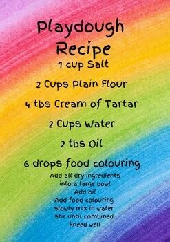 Printable Playdough Recipe