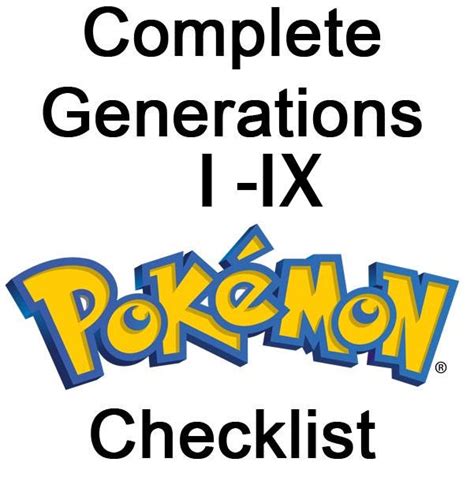 Printable Pokemon Checklist Gen 1 9
