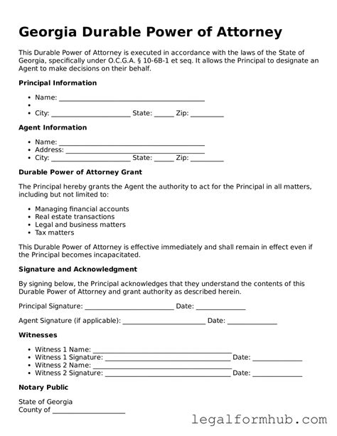 Printable Power Of Attorney Form Georgia