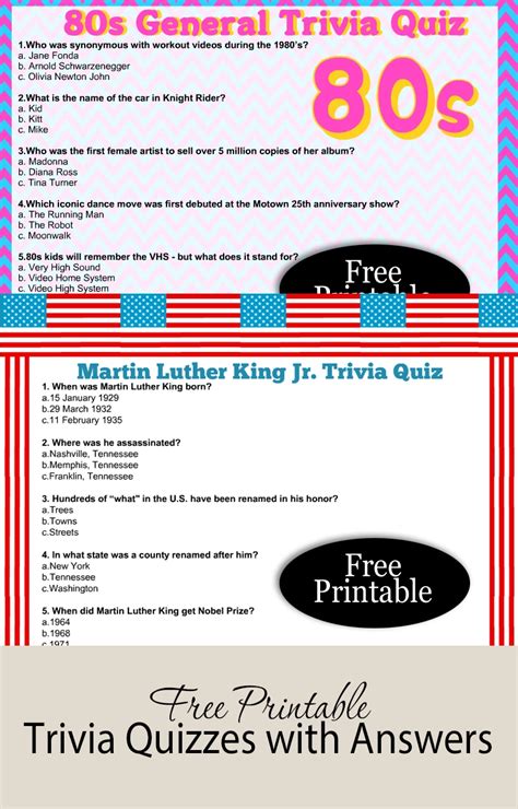 Printable Quizzes With Answers Kindle Editon