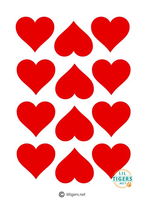 Printable Red Hearts