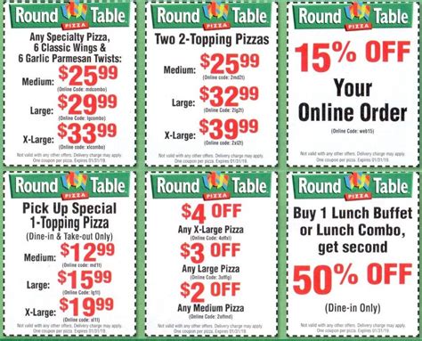 Printable Round Table Pizza Coupons