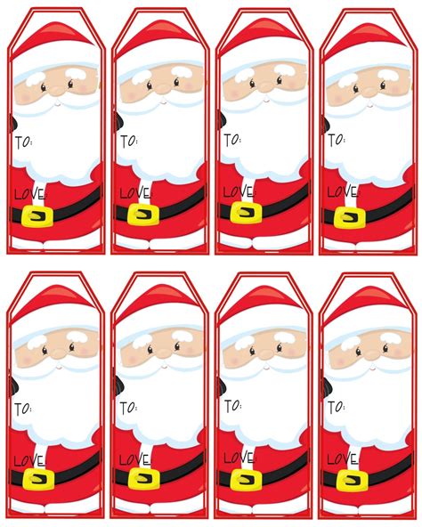 Printable Santa Claus Gift Tags
