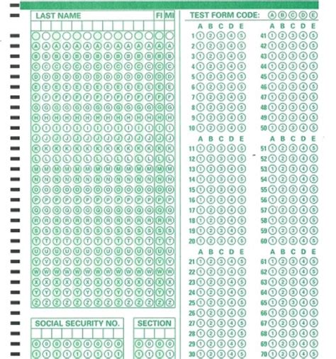 Printable Scantron Sheets