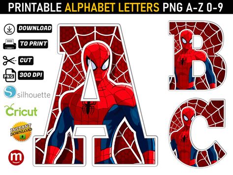 Printable Spiderman Letters