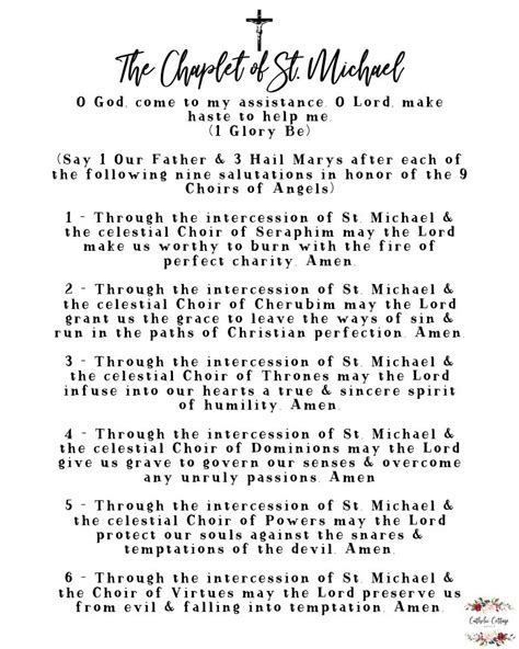 Printable St Michael Chaplet