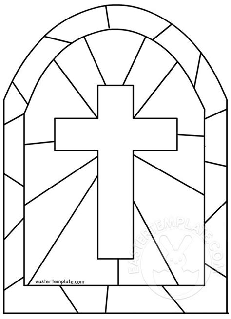 Printable Stained Glass Cross Template