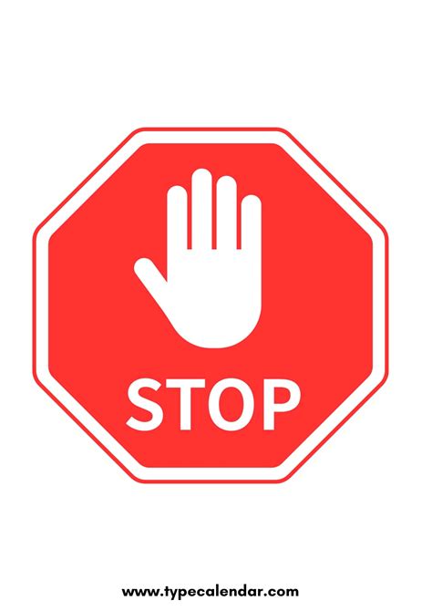 Printable Stop Sign For Classroom
