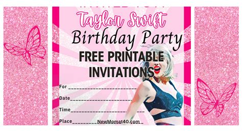 Printable Taylor Swift Birthday Invitations